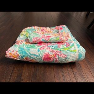 Lilly Pulitzer Orchid Border Duvet w/Sham Set